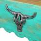 Western Painted Wood Steerhead Bench