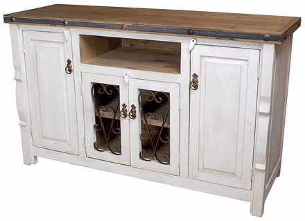 White and Natural Southwest Buffet with Rustic Iron Accents
