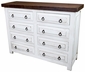 White Painted Wood 8-Drawer Dresser