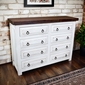 White Painted Wood 8-Drawer Dresser
