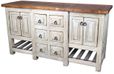White Painted Wood Buffet - 4 Doors & 6 Drawers