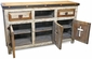 White Painted Wood Buffet with Cross Cutout Doors