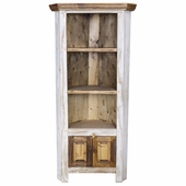 White Painted Wood Corner Cabinet