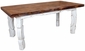 White Painted Wood Dining Set - 6 Piece -  Bench and 4 Chairs