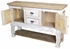 Whitewashed Rustic Pine Sideboard - 2 Doors, 2 Drawers & Lower Shelf