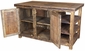 Wire Brush Kitchen Island with Iron Accents