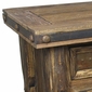 Wire Brush Old Wood Buffet with Ox Yoke Legs Iron Accents
