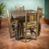 Wirebrush Yugo Leg Table w/ 4 Chairs