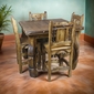 Wirebrush Yugo Leg Table w/ 4 Chairs