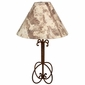 Wrapped Iron Table Lamp with Bark Paper Shade