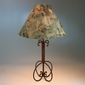 Wrapped Iron Table Lamp with Bark Paper Shade