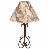 Wrapped Iron Table Lamp with Bark Paper Shade