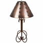 Wrapped Iron Table Lamp with Plain Tin Marble Shade