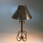 Wrapped Iron Table Lamp with Plain Tin Marble Shade