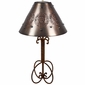 Wrapped Iron Table Lamp with Punched Tin Marble Shade