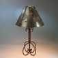Wrapped Iron Table Lamp with Punched Tin Marble Shade