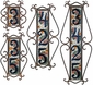 Wrought Iron Address Tile Holders - Vertical
