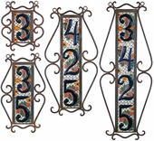 Wrought Iron Address Tile Holders - Vertical