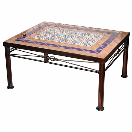 Wrought Iron Coffee Table with Tile Top - Small