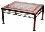 Wrought Iron Coffee Table with Tile Top - Small
