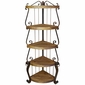 Wrought Iron Rustic Wood Corner Shelf