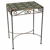 Wrought Iron - Talavera Tile Side Table - 12 Tiles - A