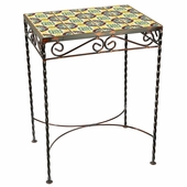 Wrought Iron - Talavera Tile Side Table - 12 Tiles - D