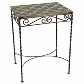 Wrought Iron - Talavera Tile Side Table - 12 Tiles - E