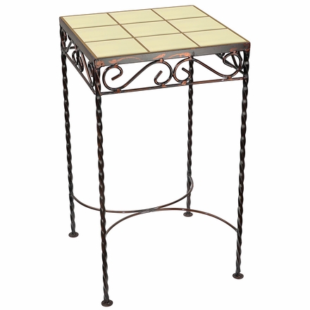 Wrought Iron - Talavera Tile Side Table - 9 or 12 Tiles - Cream