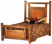 Wyoming Rustic Wood and Copper Panel Bed -Queen