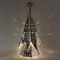 XL Natural Tin Fluted Christmas Tree Lamp with Marbles - 46
