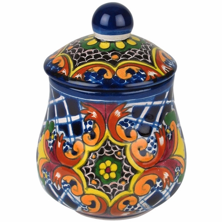 Yellow Cross Talavera Sugar Bowl