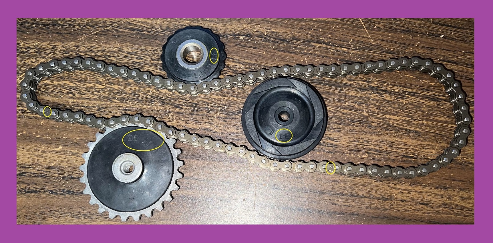  e 4 PIECES TIMING GEAR SET CAM CHAIN 82L XR50/70 CRF50 CRF70 LIFAN