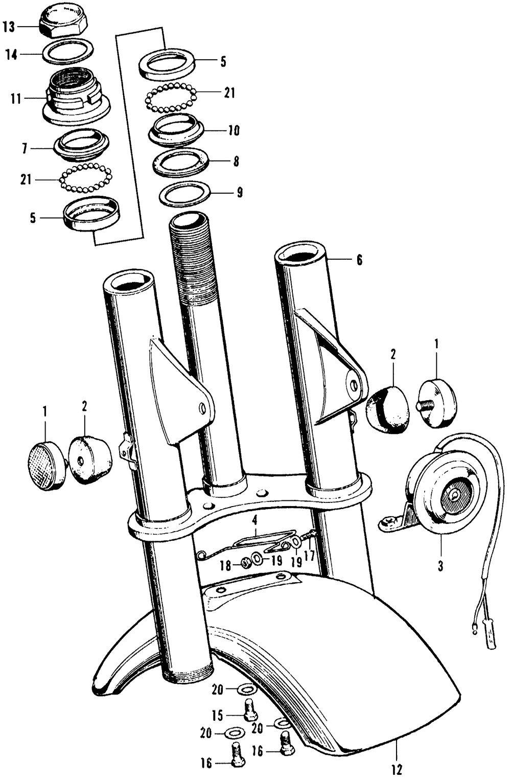  CT70K0 FRONT FORK & FENDER