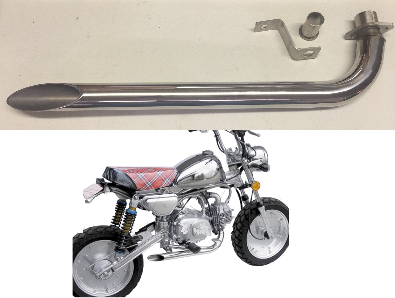  DRAG PIPE HEADER TYPE SHORTY EXHAUST WITH REMOVABLE RESTRICTER