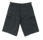BLACK ZIPPER FLY EXTRA LONG FATIGUE SHORTS