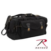CANVAS LONG WEEKEND BAG - BLACK / LEATHER
