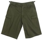 OD GREEN ZIPPER FLY EXTRA LONG FATIGUE SHORTS