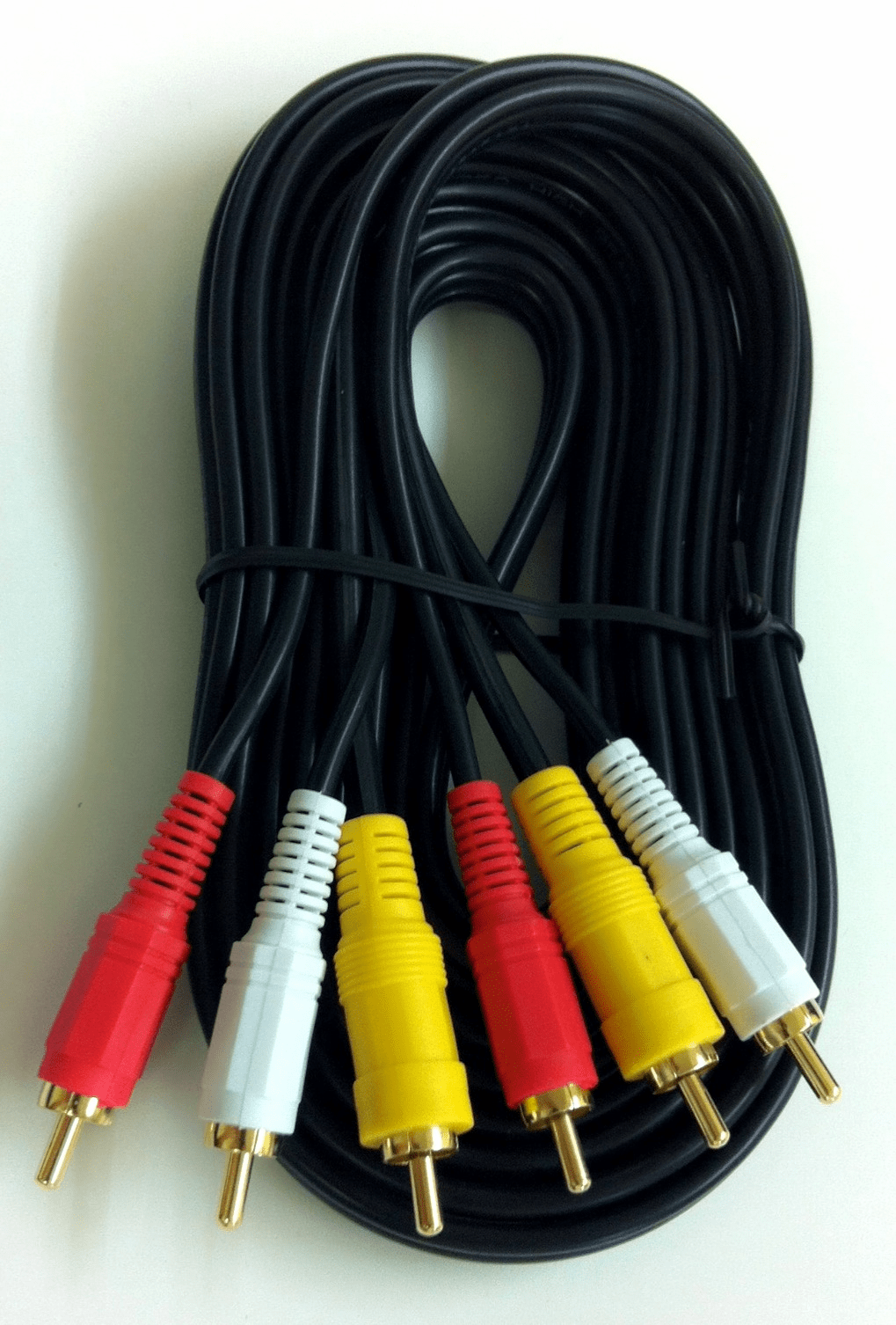 thumbnail image 2 of 10ft No Noise Gold-Plated RCA To RCA Audio Coax Video Cable – 2 Male To Male, Black 2 of 4