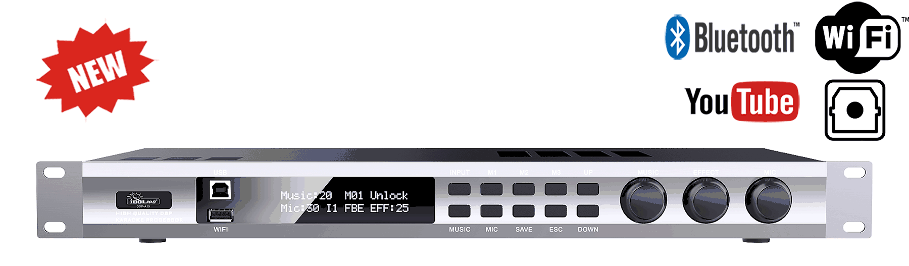 IDOLpro DSPA19 Professional Mixer With Bluetooth/ Optical/ Multi