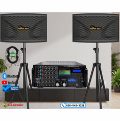 <font color=" blue">"ASCOMBO13"</font>IDOLpro IP-4000 3000W Mixing Amplifier and Dual 10" 2400W Speakers with Bass Booster and Stands Karaoke Combo <font color=" red">Free Gifts</font> 