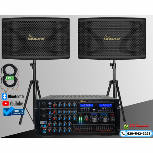 <font color=" blue">"ASCOMBO7"</font>IDOLmain 6000W Professional Karaoke Mixing Amplifier With Bluetooth/Equalizer/HDMI Plus 2000W Speaker Karaoke System<sup><font color=" red">Free gifts</font> </sup>