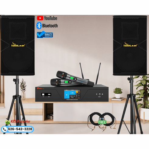 <font color=" blue">"ASM13"</font> IDOLmain Premium 7000W Karaoke System With Dual Loudspeakers And Dual High Tech Wireless Microphones Bundle   <sup><font color=" red">Free Gifts</font></sup>  