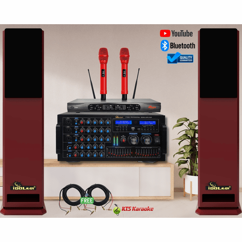 <font color=" blue">"ASM15" </font>IDOlmain Bluetooth Mixing Amplifier 6000W With Dual Luxury Wireless Microphones Home Karaoke System <sup><font color=" RED">Free gifts</font></B> </b></font></sup>