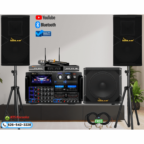 <font color=" blue">"ASM17" </font>IDOLmain 8000W High-End Karaoke System With Digital Optical Built-In 1800W Loud Speakers, Dual Wireless Microphones And 1500W Subwoofer  <sup> <font color=" red">Free Gifts</font> </sup> 
