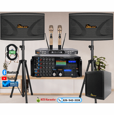 <font color=" blue">"ASM34"</font> IDOLpro Karaoke System with 1000W Subwoofer, 2400W Speakers, Dual Wireless Microphones, and 3000W Mixing Amplifier Home Karaoke System<sup> <font color=" RED">Best Seller - Free gifts </font></B> </b></font></sup>