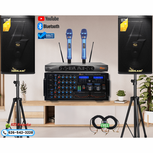 <font color=" blue">"ASM37"</font> IDOLmain Heavy Bass Karaoke System With 6000W IP-5900 Mixing Amplifier with Dual 4000W Loudspeakers and UHF-X1B Wireless Microphone<sup> <font color=" red"><b> Free Gifts</b></font>  </sup>