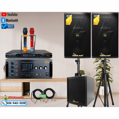 <font color=" blue">"ASM38" </font>Newest Complete Home Karaoke System with 5000W Digital Mixing Amplifier, Dual 12" 4000W Loudspeakers, Dual High Tech Wireless Microphones and 1000W Super Bass Subwoofer <sup> <font color=" red"><b>Free Gifts</b></font>  </sup>
