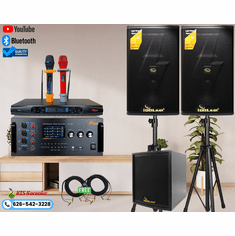 <font color=" blue">"ASM38" </font>Newest Complete Home Karaoke System with 5000W Digital Mixing Amplifier, Dual 12" 4000W Loudspeakers, Dual High Tech Wireless Microphones and 1000W Super Bass Subwoofer <sup> <font color=" red"><b>Free Gifts</b></font>  </sup>
