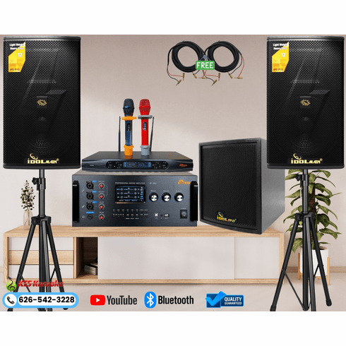 <font color=" blue">"ASM38" </font>Newest Complete Home Karaoke System with 5000W Digital Mixing Amplifier, Dual 12" 4000W Loudspeakers, Dual High Tech Wireless Microphones and 1000W Super Bass Subwoofer <sup> <font color=" red"><b>Free Gifts</b></font>  </sup>